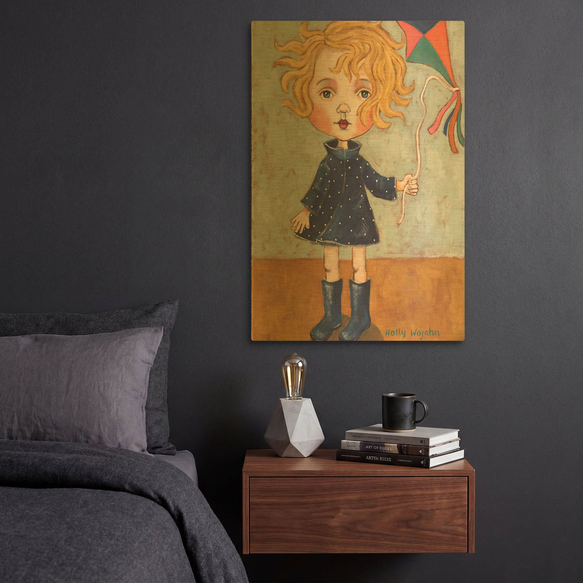 'Windy With Wellies' By Holly Wojhan Gold Metal Wall Art