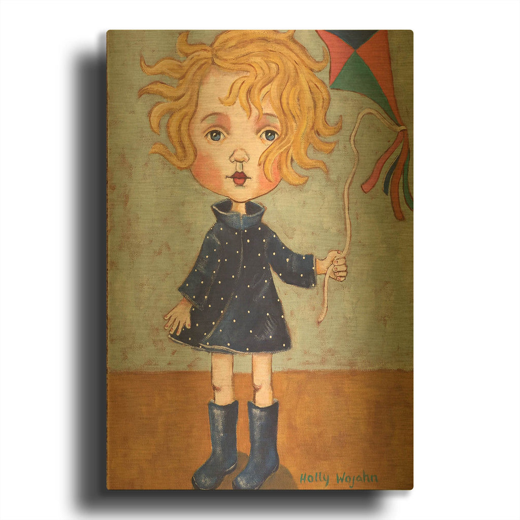 'Windy With Wellies' By Holly Wojhan Gold Metal Wall Art