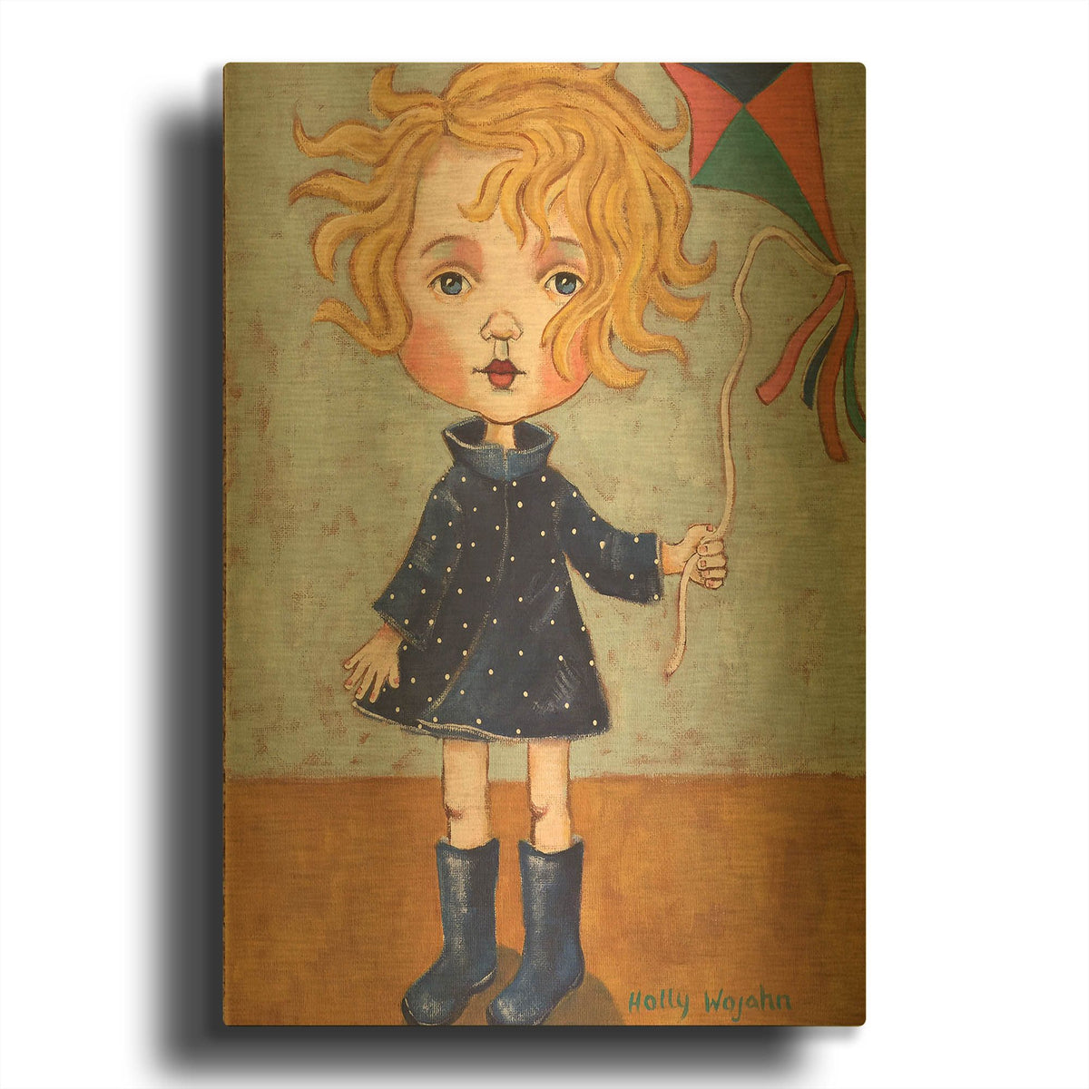'Windy With Wellies' By Holly Wojhan Gold Metal Wall Art