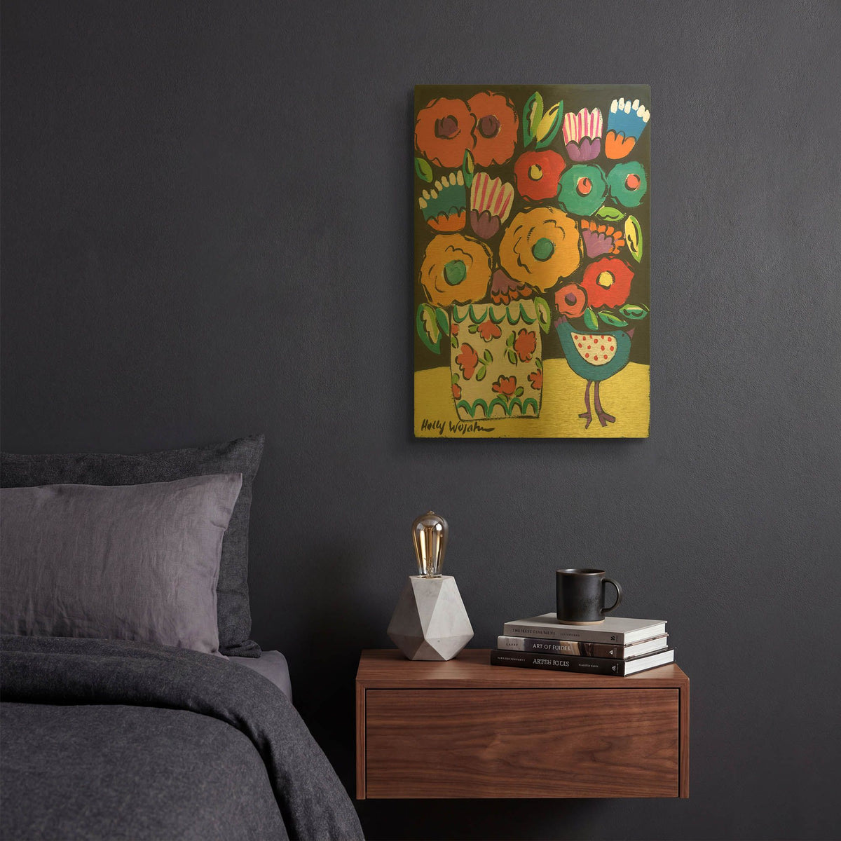 'Wild Flowers' By Holly Wojhan Gold Metal Wall Art