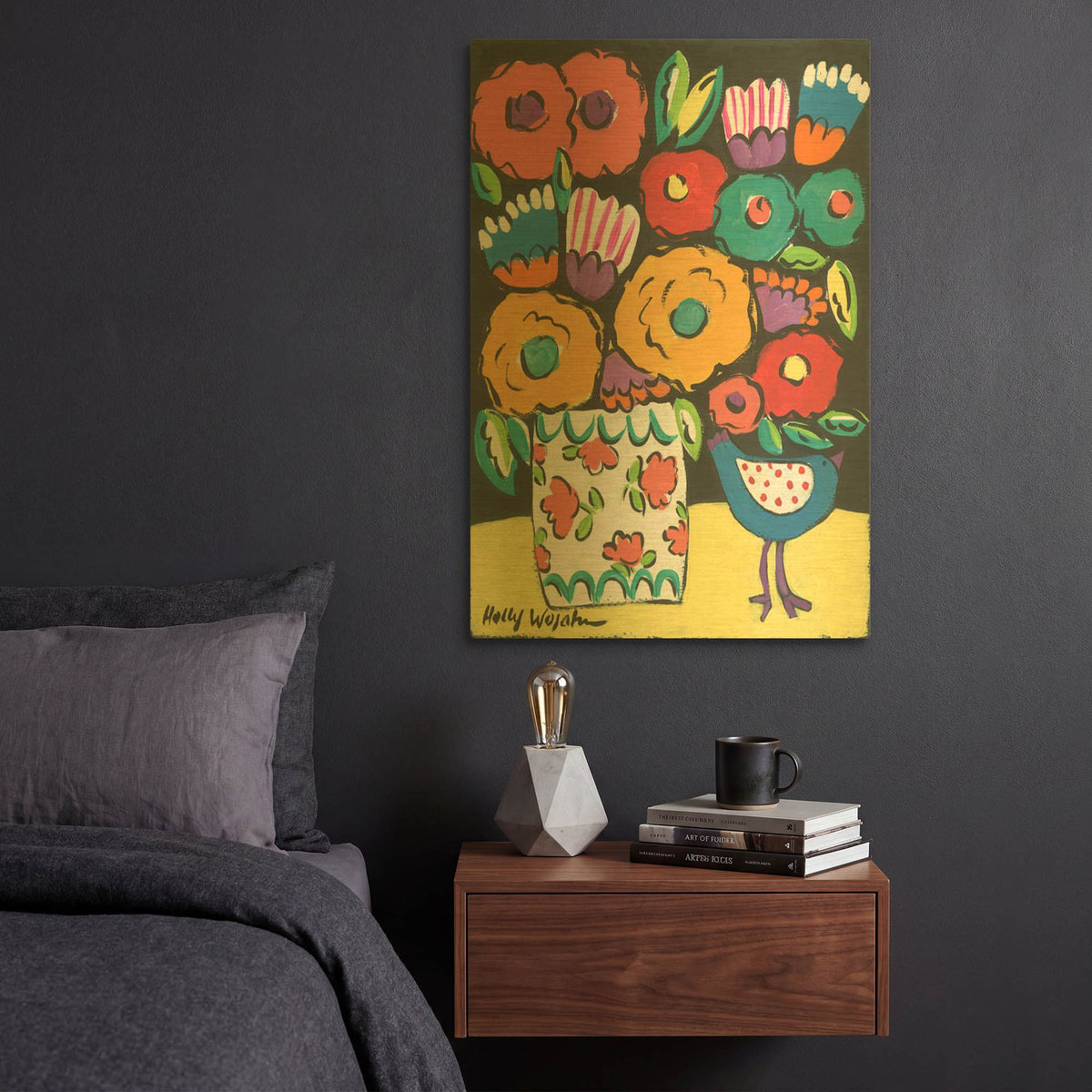 'Wild Flowers' By Holly Wojhan Gold Metal Wall Art