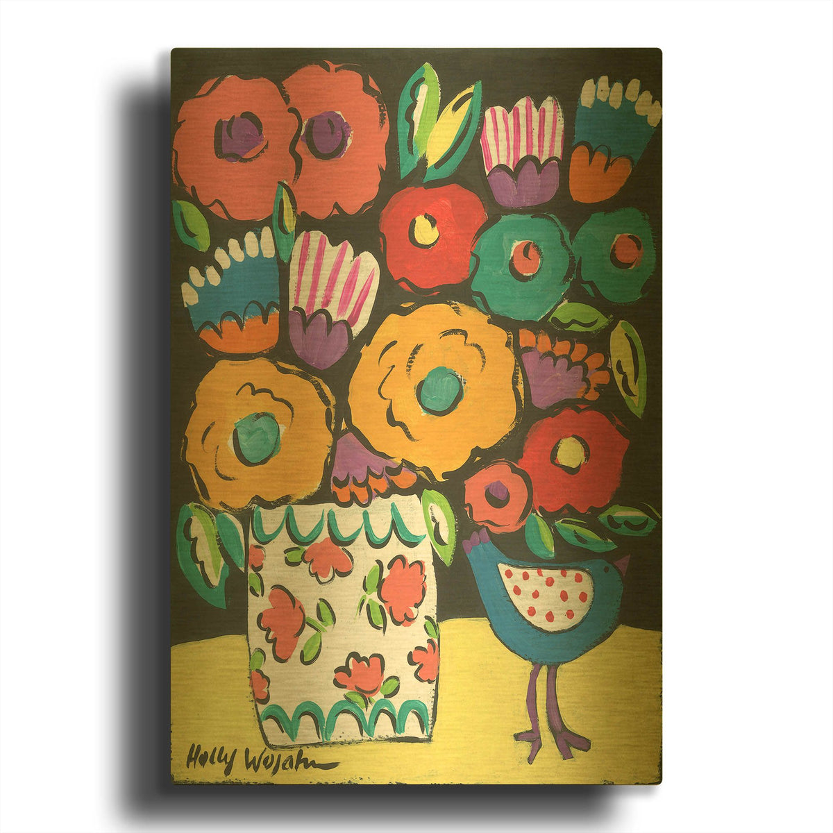 'Wild Flowers' By Holly Wojhan Gold Metal Wall Art