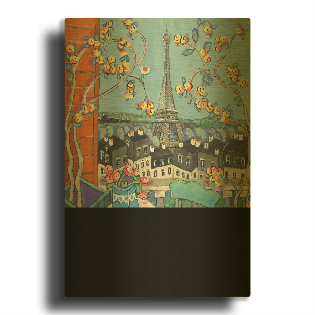 'Eiffel Tower I' By Holly Wojhan Gold Metal Wall Art