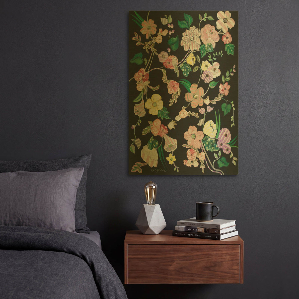 'Flowerness' By Holly Wojhan Gold Metal Wall Art