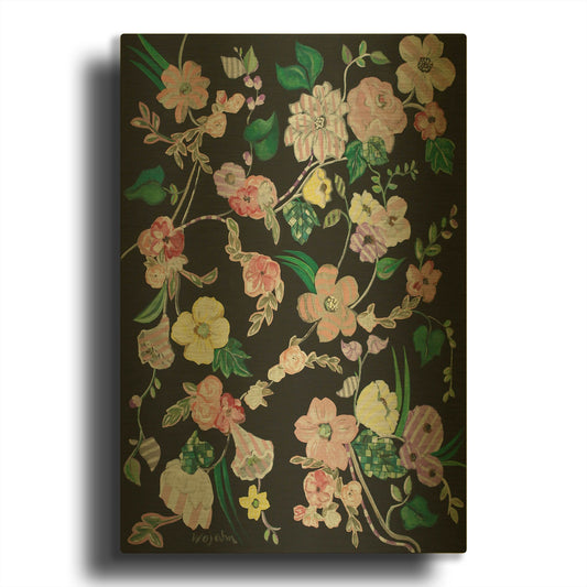 'Flowerness' By Holly Wojhan Gold Metal Wall Art
