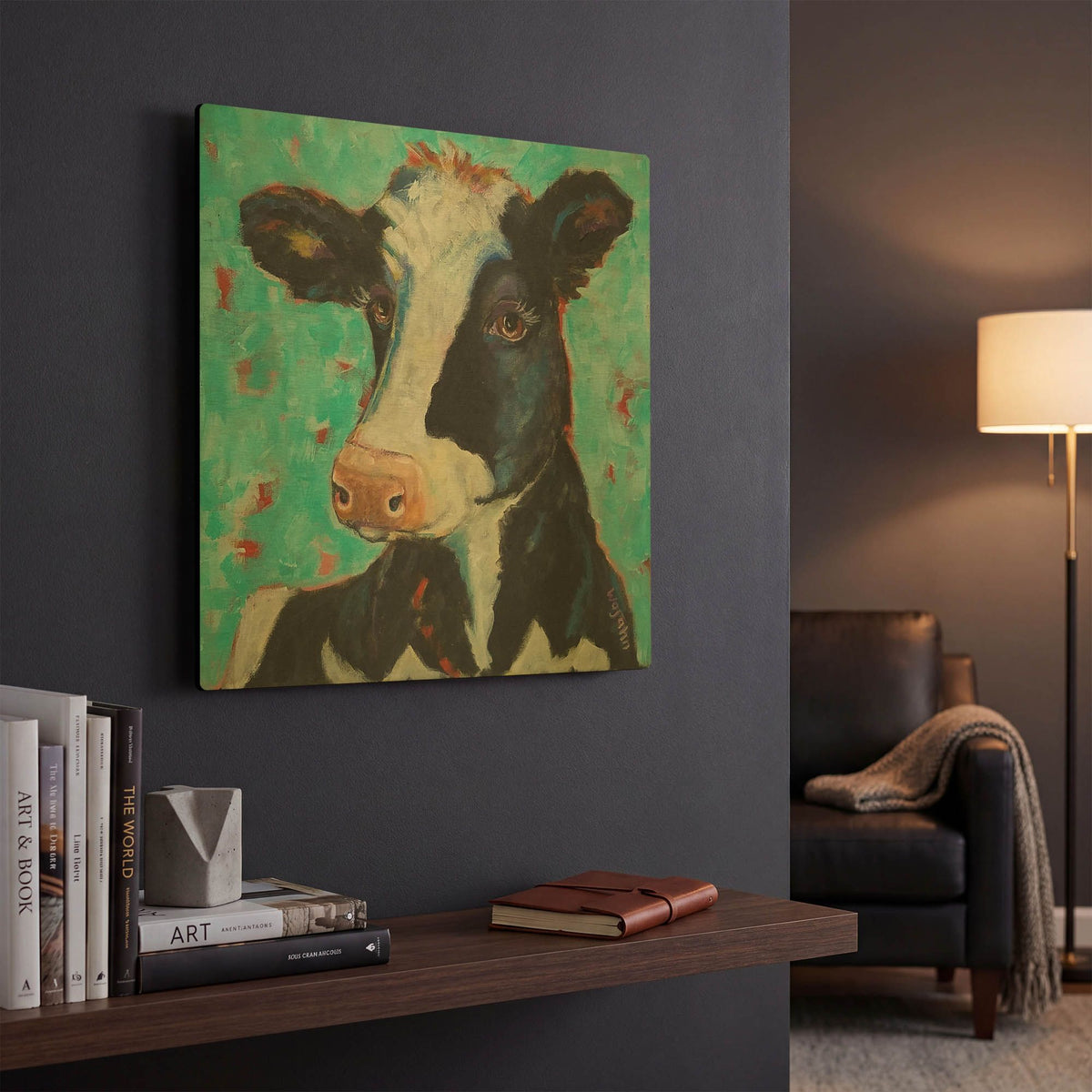 'Looking for Jersey Milk' By Holly Wojhan Gold Metal Wall Art