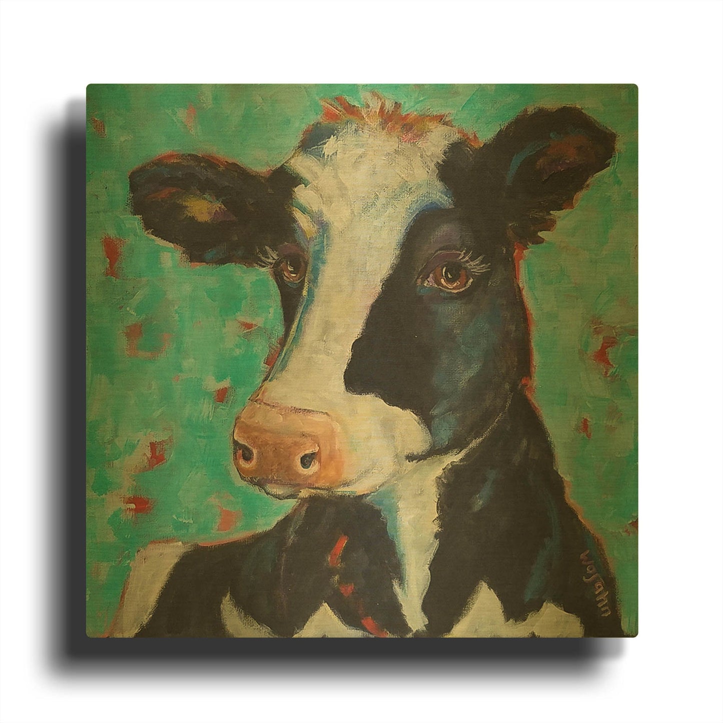 'Looking for Jersey Milk' By Holly Wojhan Gold Metal Wall Art