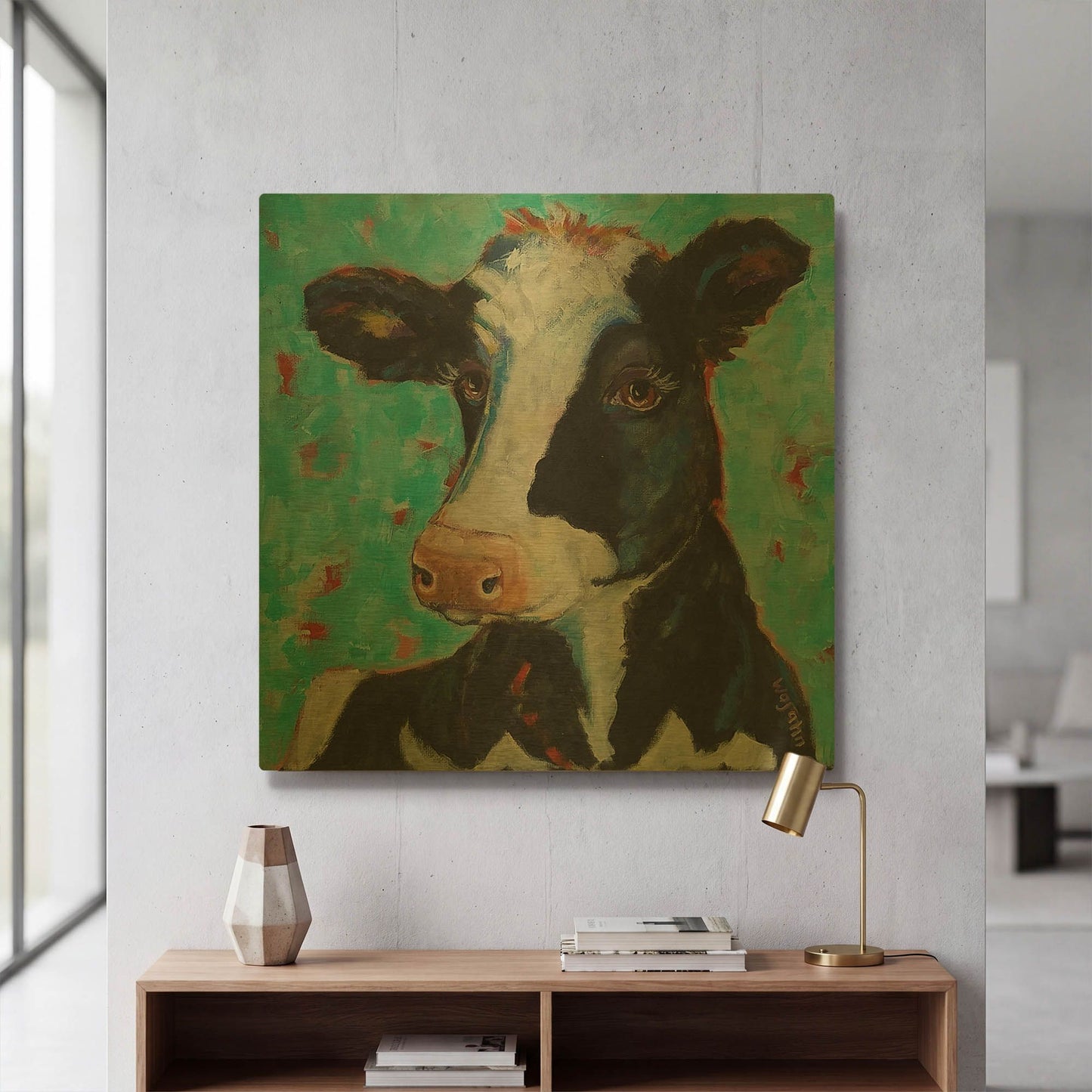 'Looking for Jersey Milk' By Holly Wojhan Gold Metal Wall Art