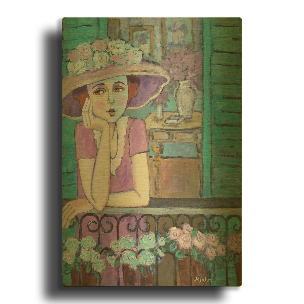 'Le Balcon' By Holly Wojhan Gold Metal Wall Art