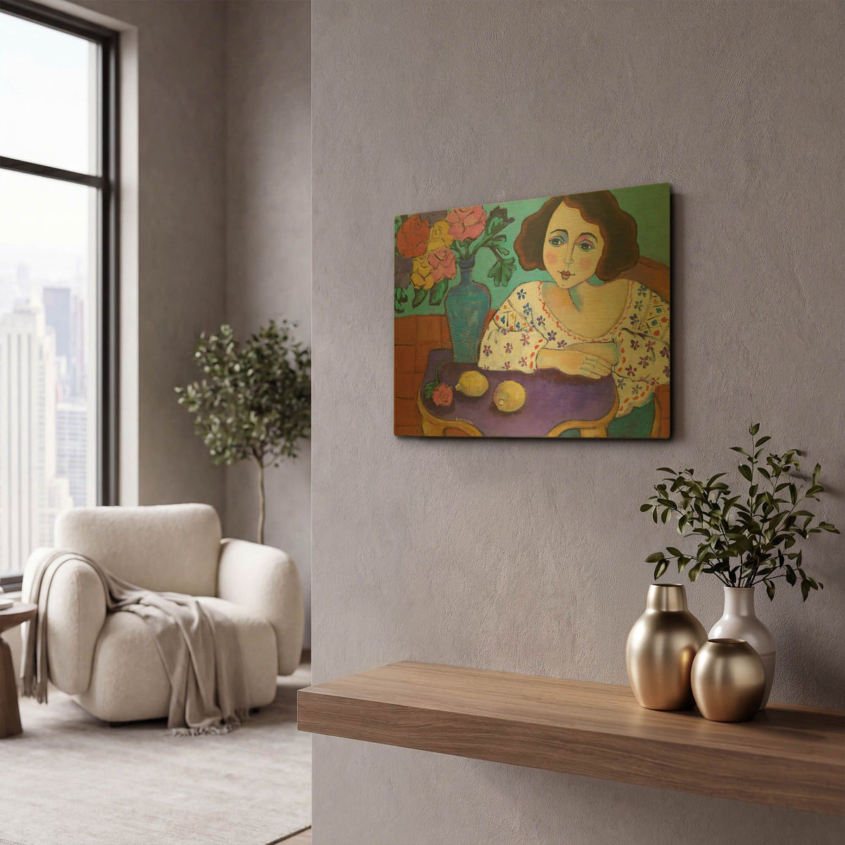 'Matisse Muse' By Holly Wojhan Gold Metal Wall Art