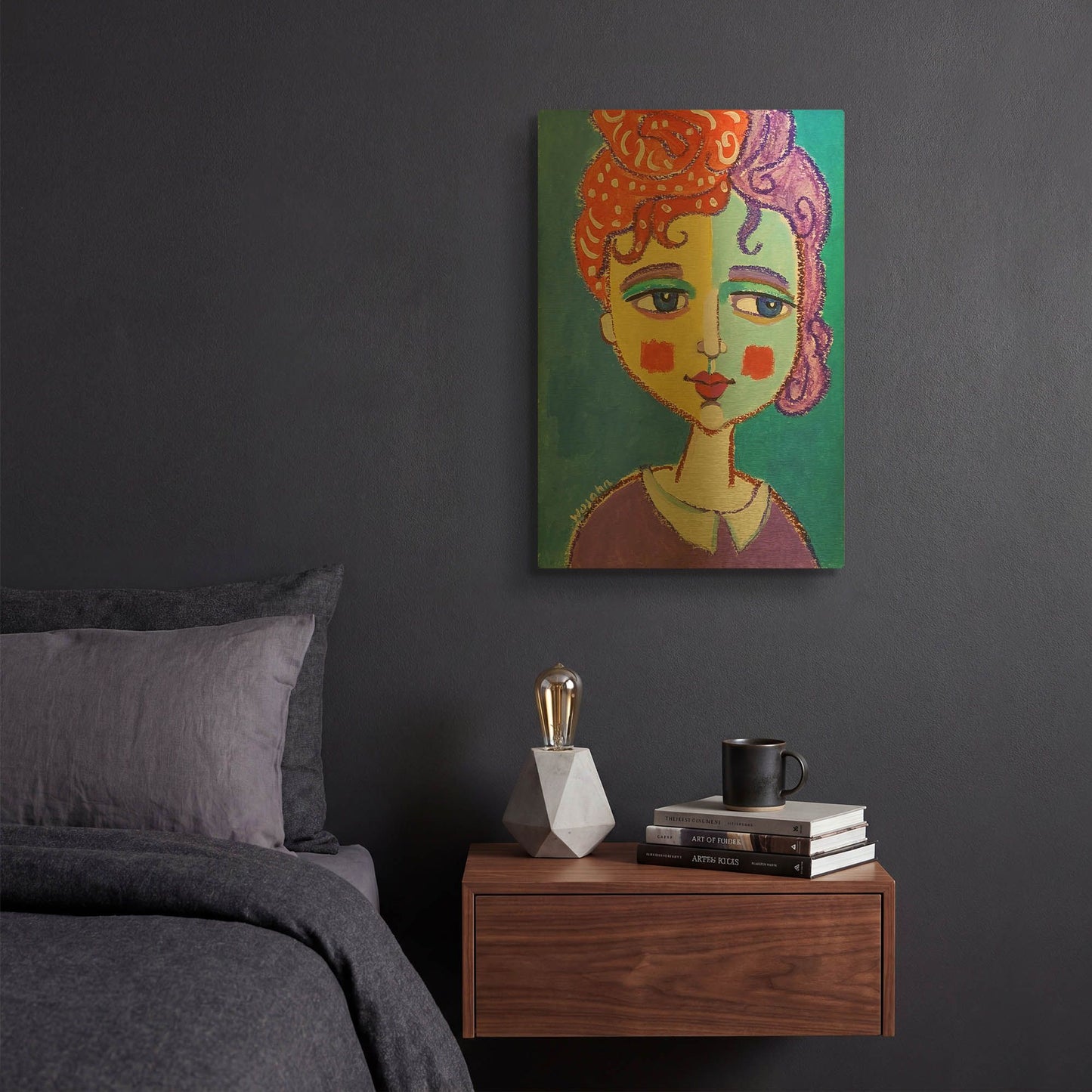 'Violet Haired' By Holly Wojhan Gold Metal Wall Art