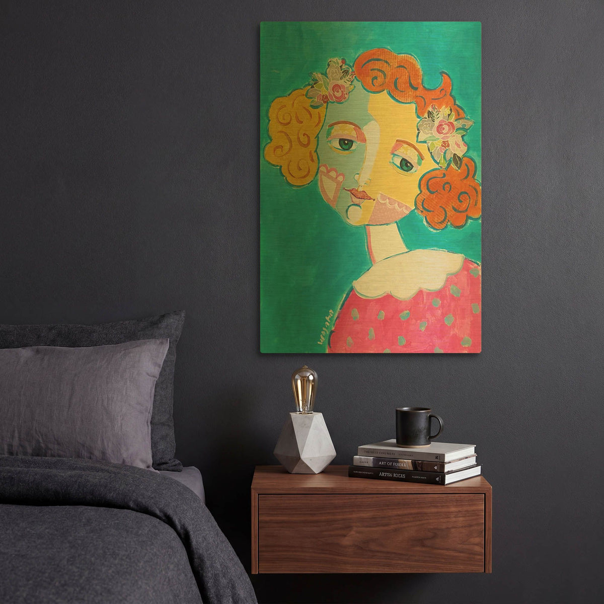 'Flower Head' By Holly Wojhan Gold Metal Wall Art