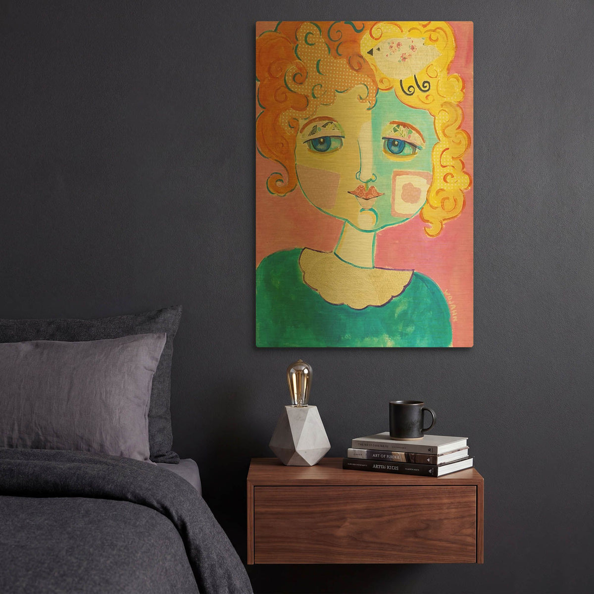 'Bird Head' By Holly Wojhan Gold Metal Wall Art