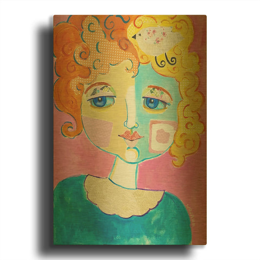 'Bird Head' By Holly Wojhan Gold Metal Wall Art