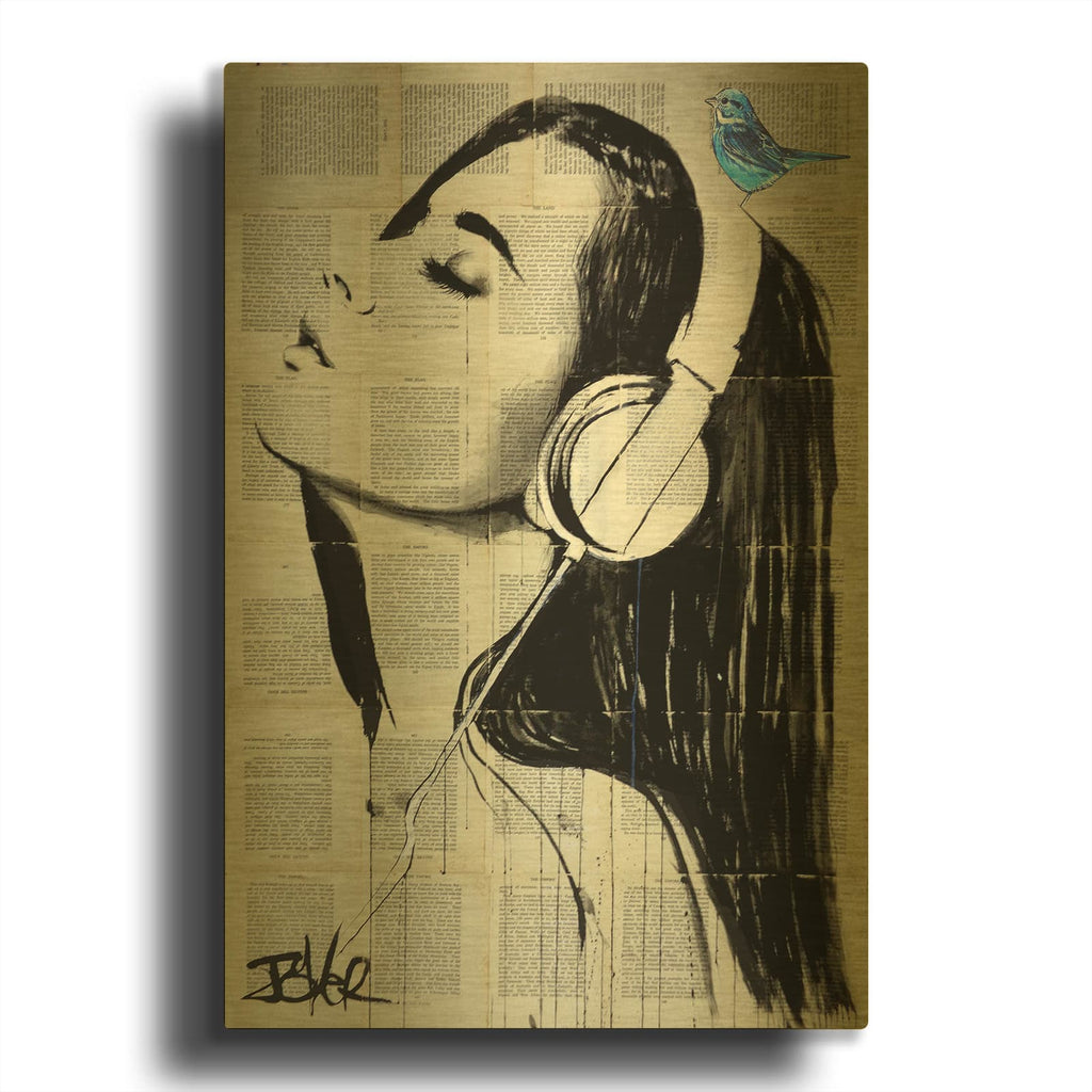 'Big Audio' By Loui Jover Gold Metal Wall Art