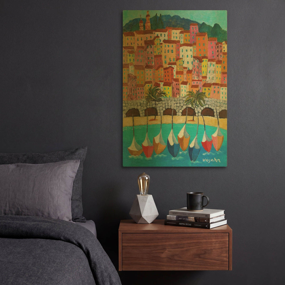 'Vieux Menton' By Holly Wojhan Gold Metal Wall Art