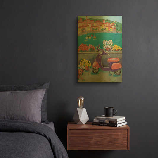 'Vroom with a View' By Holly Wojhan Gold Metal Wall Art