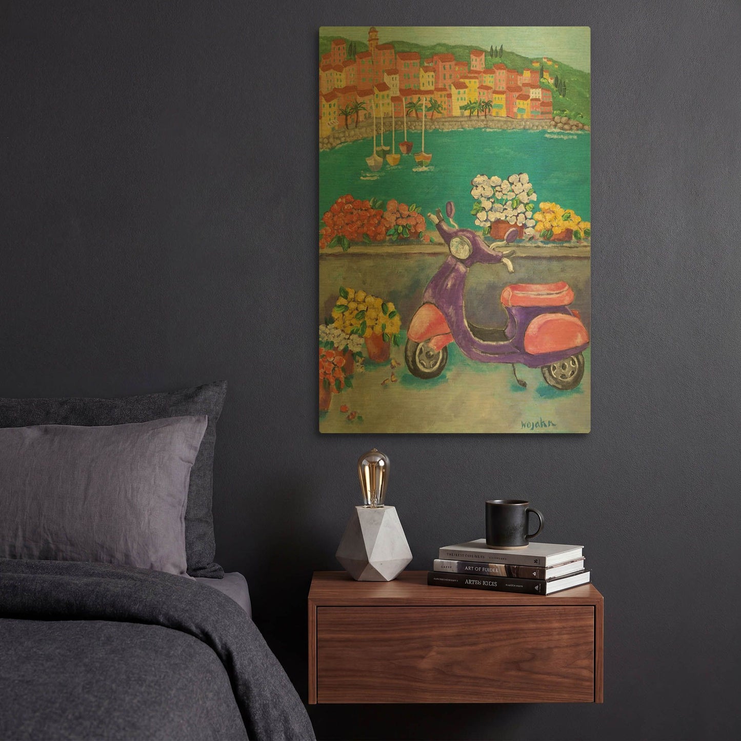 'Vroom with a View' By Holly Wojhan Gold Metal Wall Art