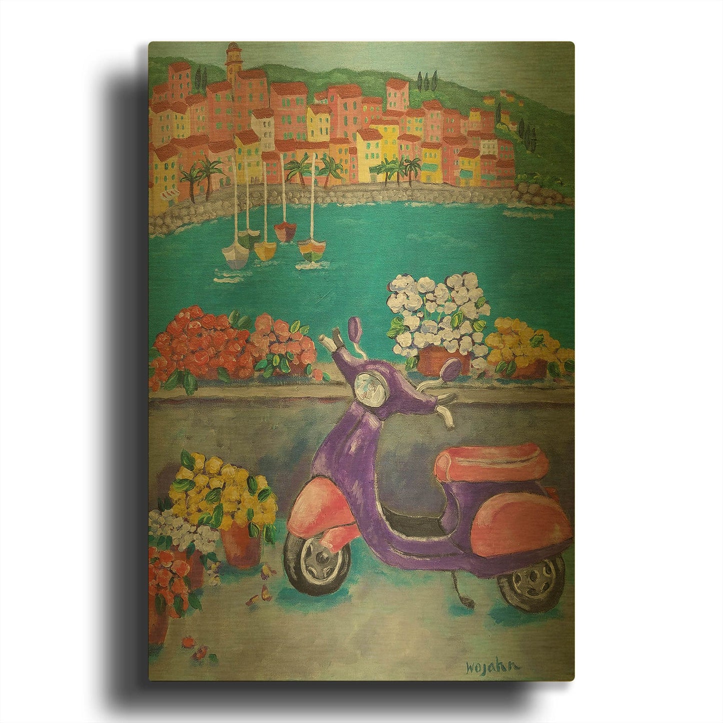'Vroom with a View' By Holly Wojhan Gold Metal Wall Art