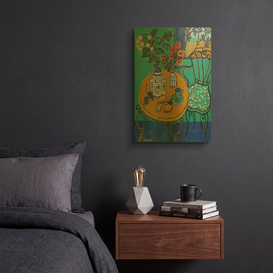 'Tablescape #1' By Holly Wojhan Gold Metal Wall Art