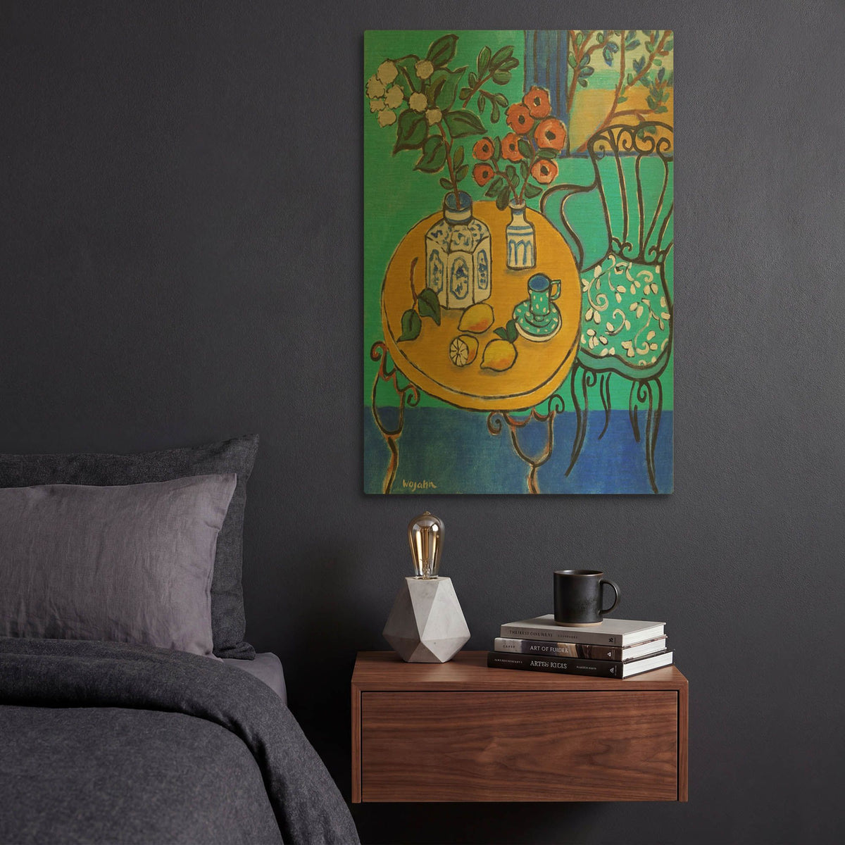 'Tablescape #1' By Holly Wojhan Gold Metal Wall Art
