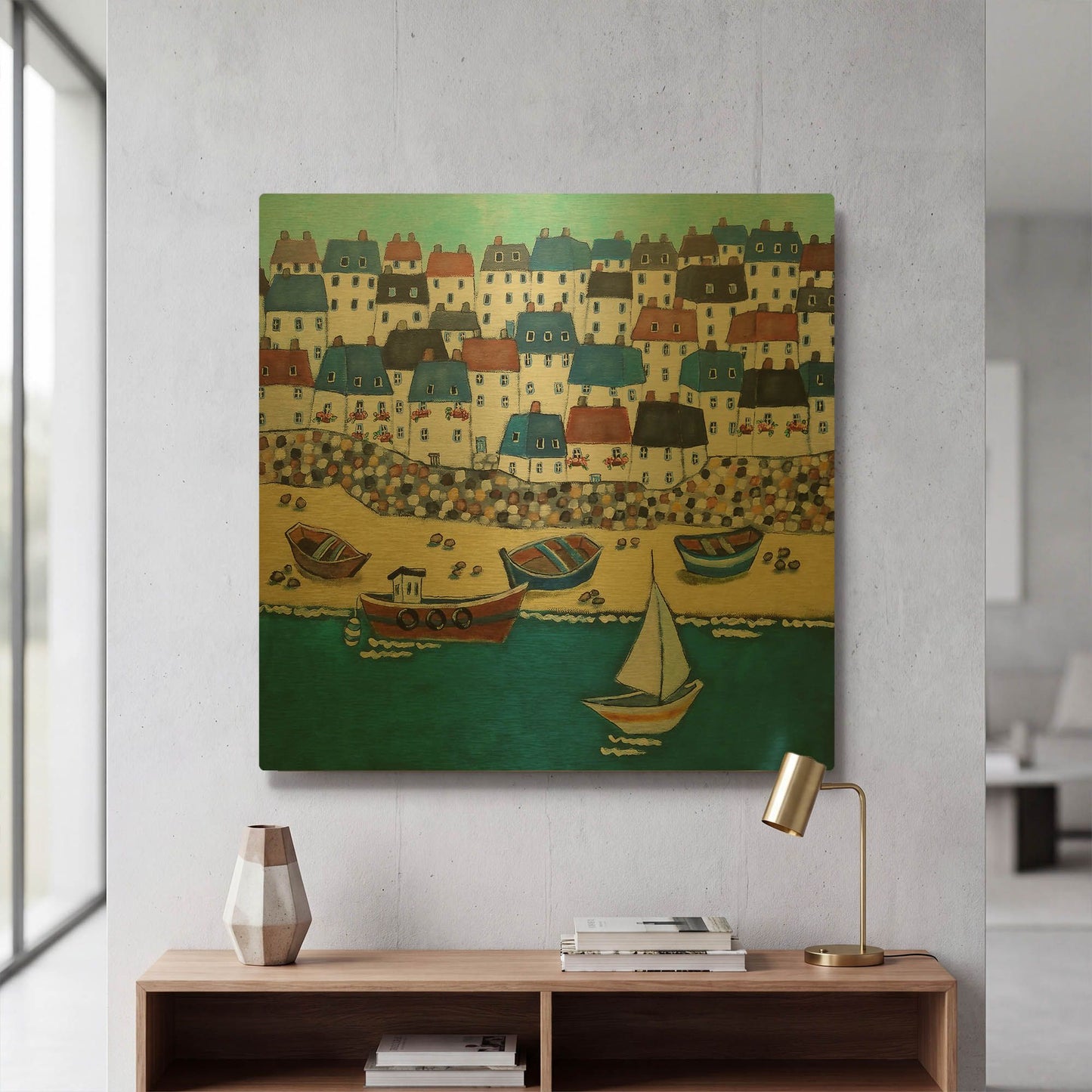'Cornwall Calling' By Holly Wojhan Gold Metal Wall Art