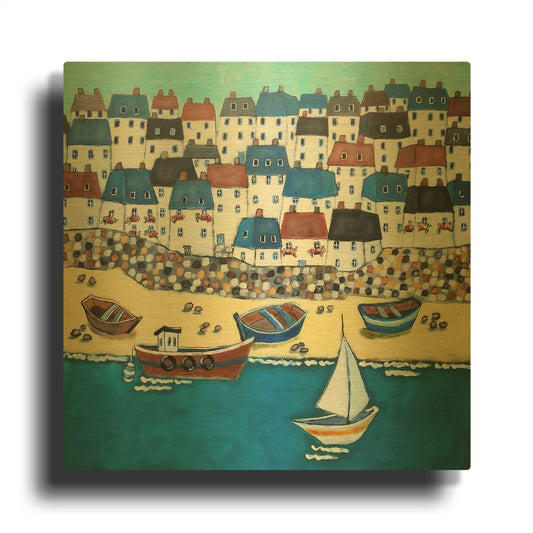 'Cornwall Calling' By Holly Wojhan Gold Metal Wall Art
