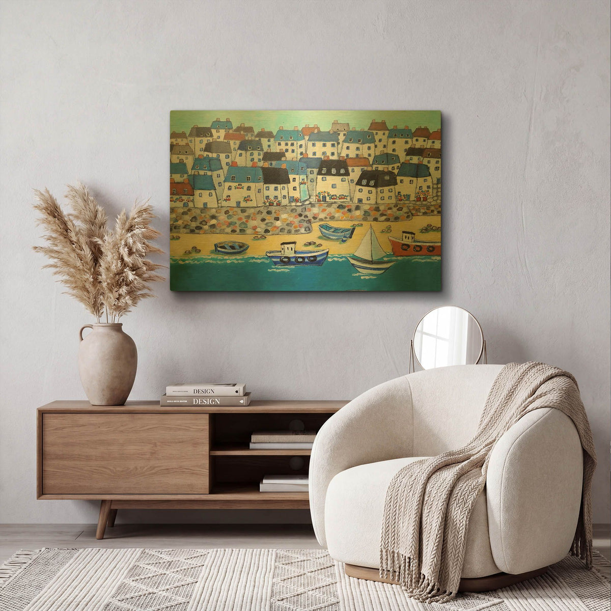 'Cornwall Calling Again' By Holly Wojhan Gold Metal Wall Art