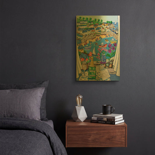 'The Three Travelers St Ives' By Holly Wojhan Gold Metal Wall Art