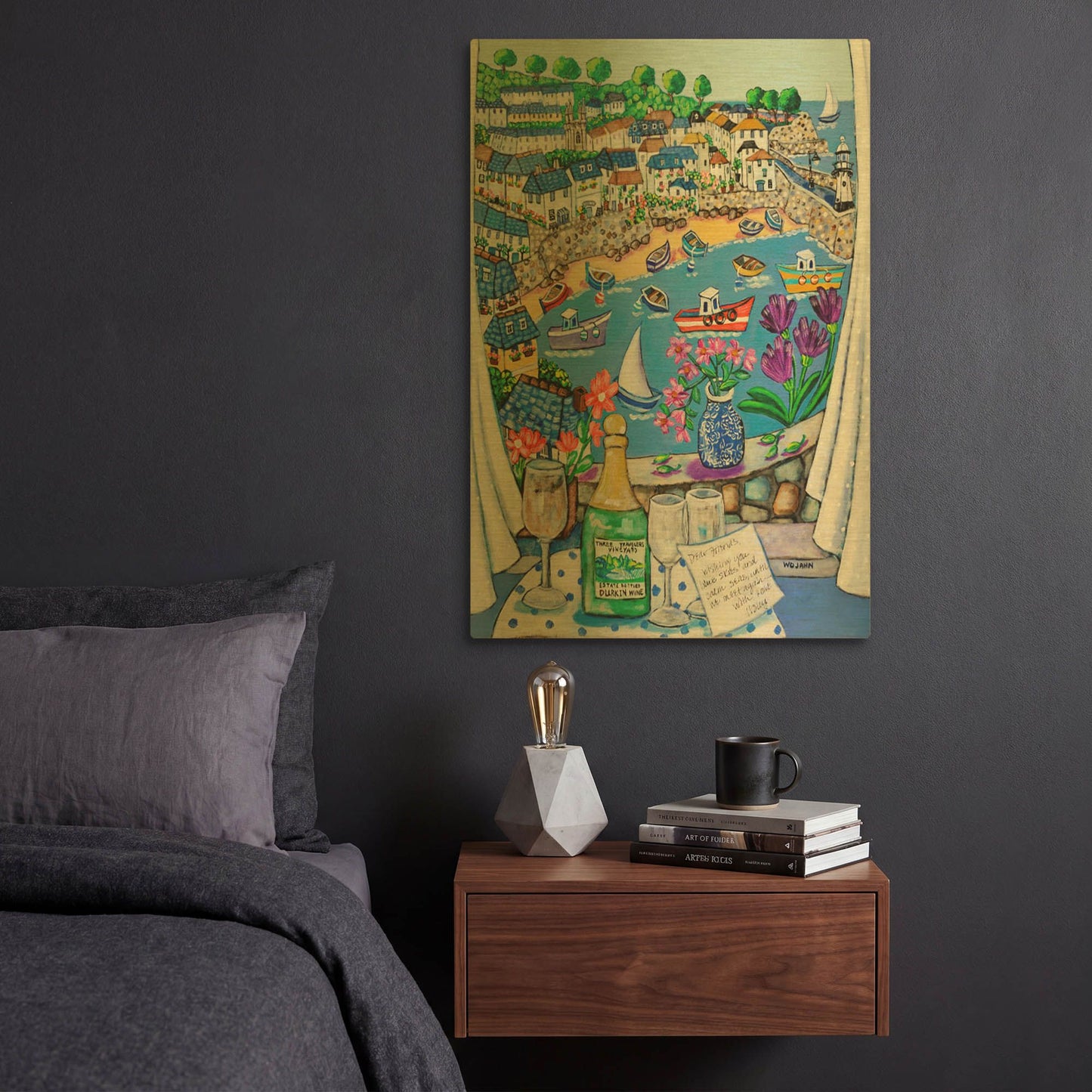 'The Three Travelers St Ives' By Holly Wojhan Gold Metal Wall Art