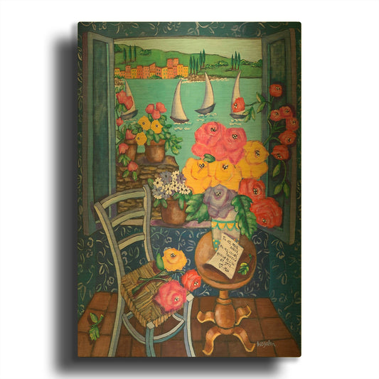 'Une Vue de Reve' By Holly Wojhan Gold Metal Wall Art