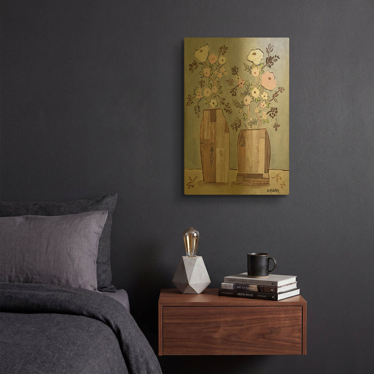 'Morning Pinks' By Holly Wojhan Gold Metal Wall Art
