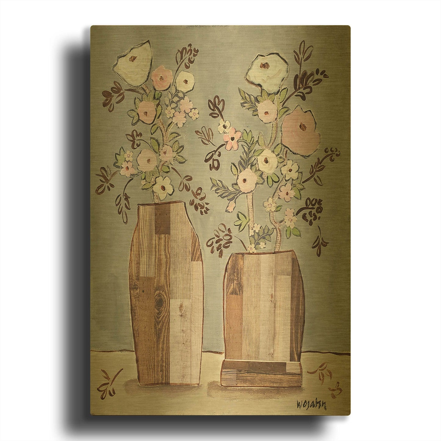 'Morning Pinks' By Holly Wojhan Gold Metal Wall Art