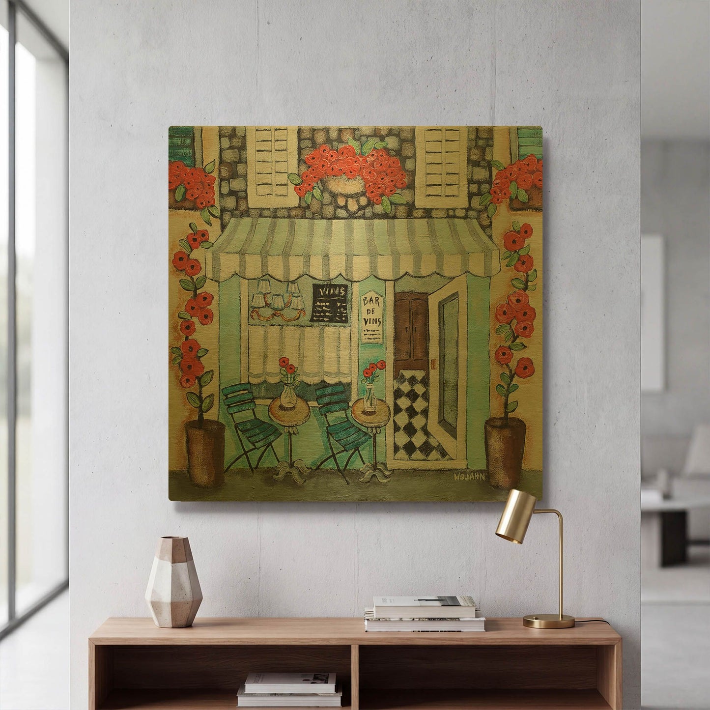 'Cafe Francase Hi Res' By Holly Wojhan Gold Metal Wall Art