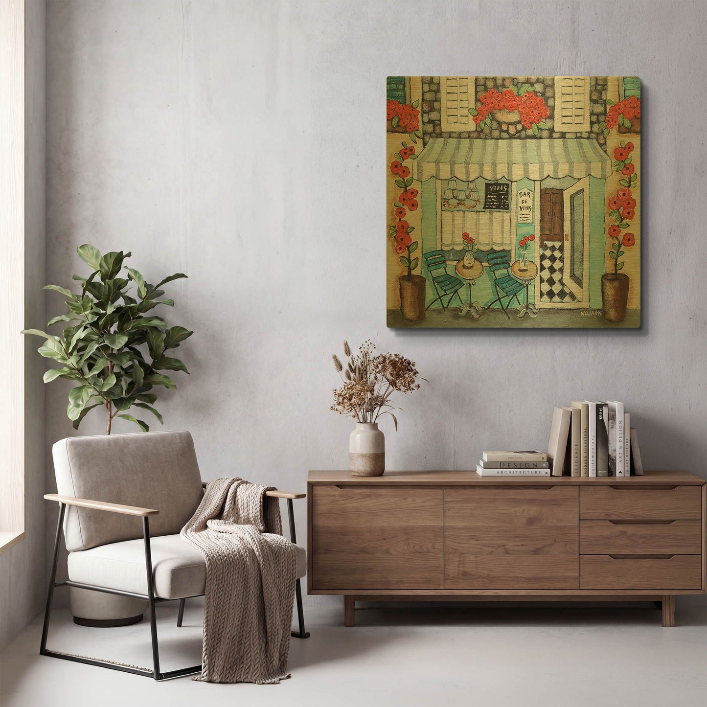 'Cafe Francase Hi Res' By Holly Wojhan Gold Metal Wall Art