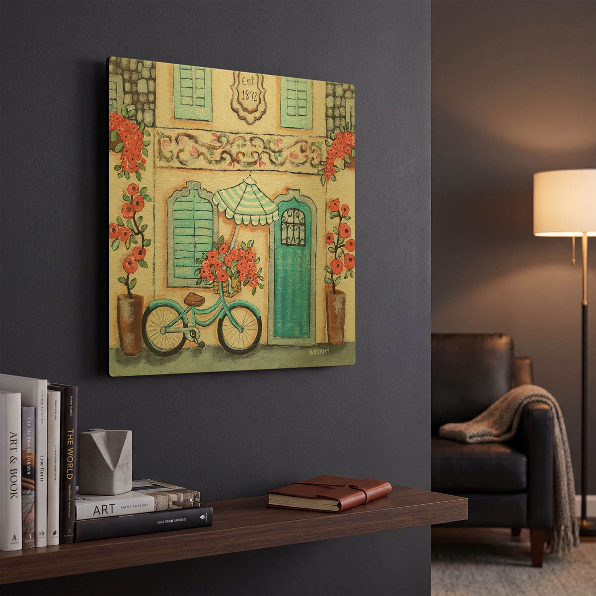 'Cafe Italia Hi Res' By Holly Wojhan Gold Metal Wall Art