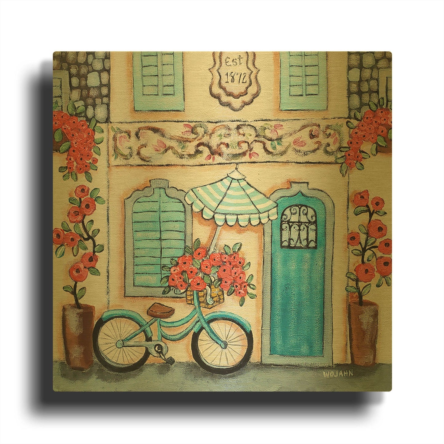 'Cafe Italia Hi Res' By Holly Wojhan Gold Metal Wall Art