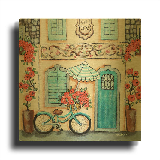 'Cafe Italia Hi Res' By Holly Wojhan Gold Metal Wall Art