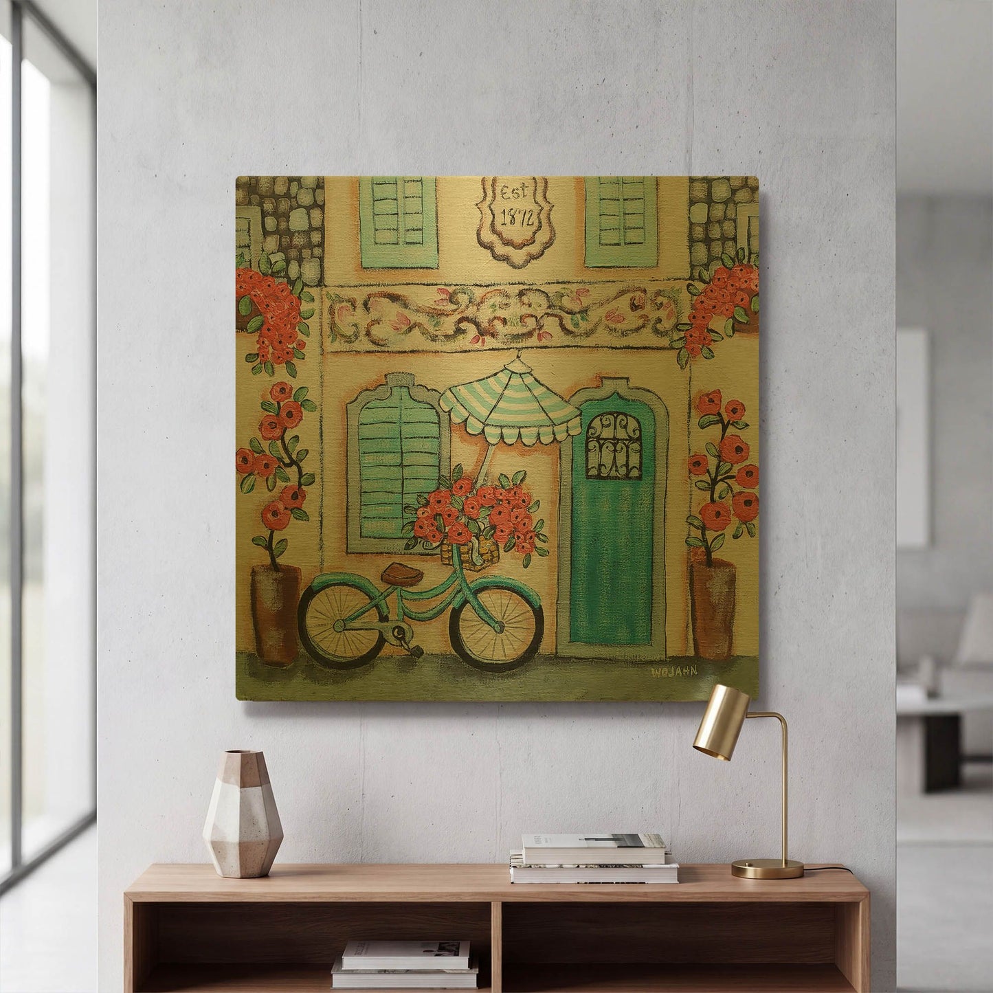 'Cafe Italia Hi Res' By Holly Wojhan Gold Metal Wall Art