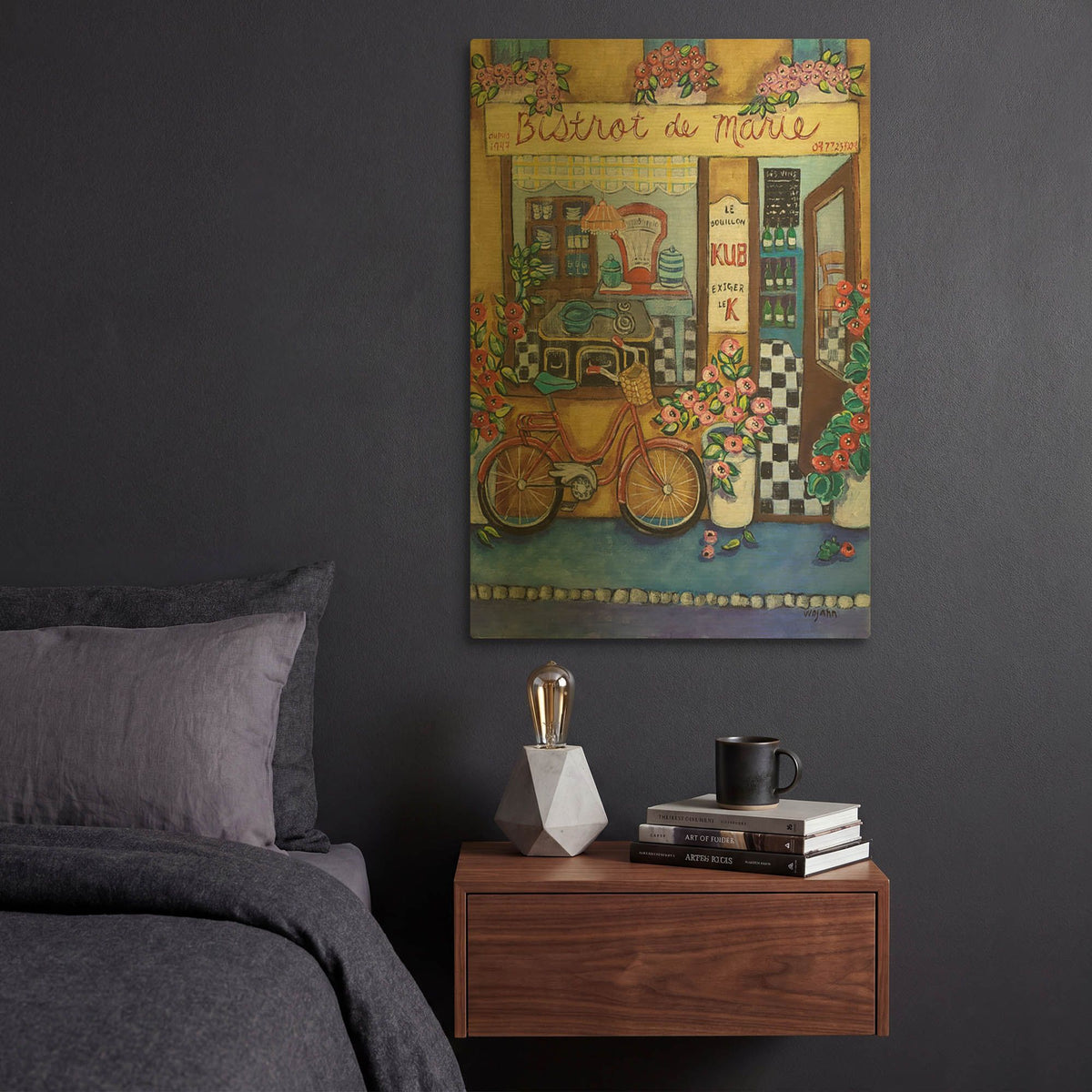 'Bistrot de Marie' By Holly Wojhan Gold Metal Wall Art