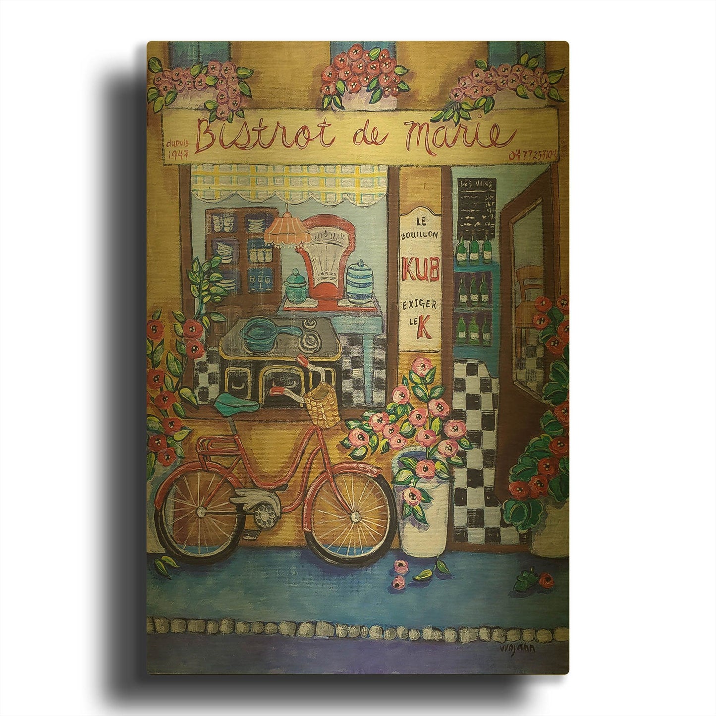'Bistrot de Marie' By Holly Wojhan Gold Metal Wall Art