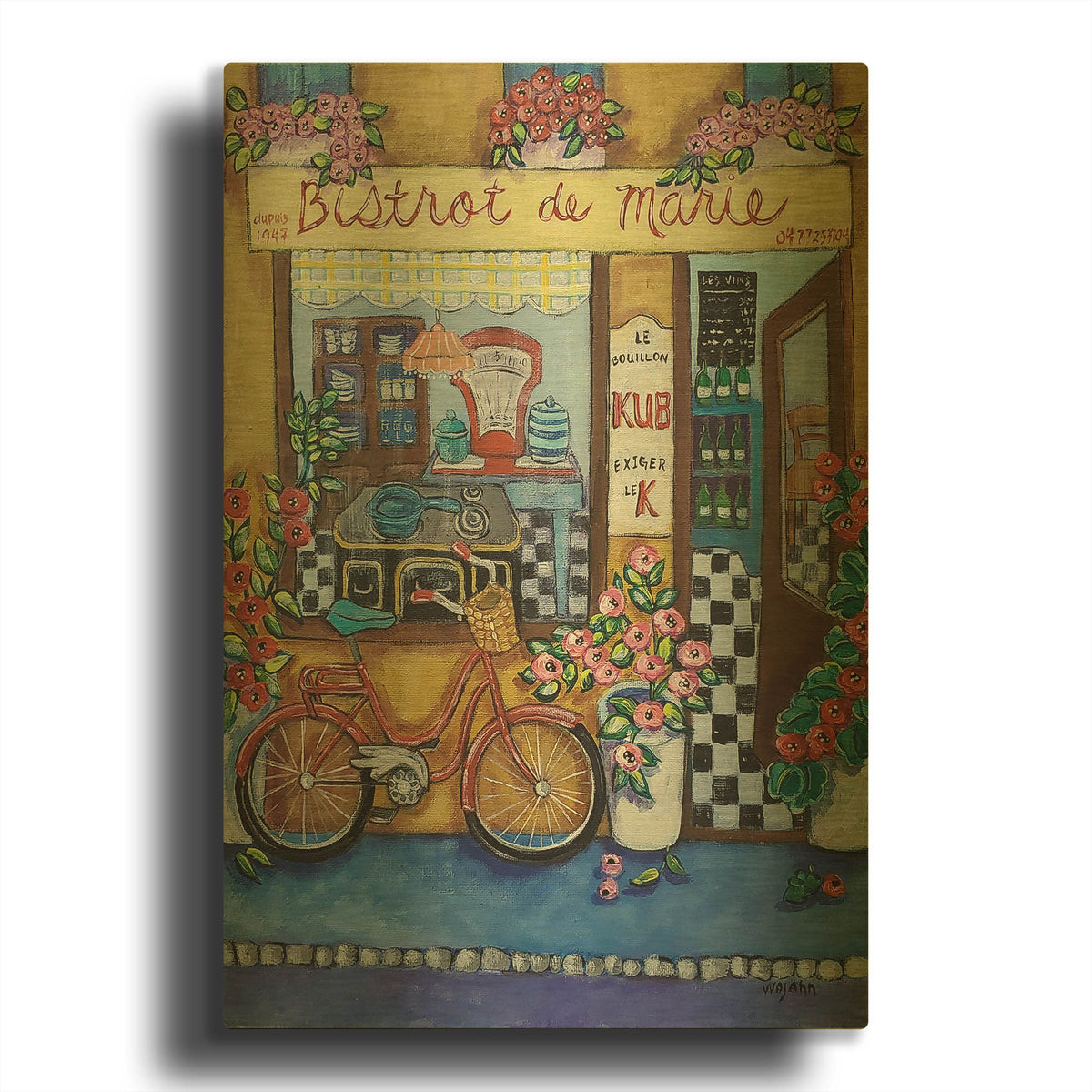 'Bistrot de Marie' By Holly Wojhan Gold Metal Wall Art