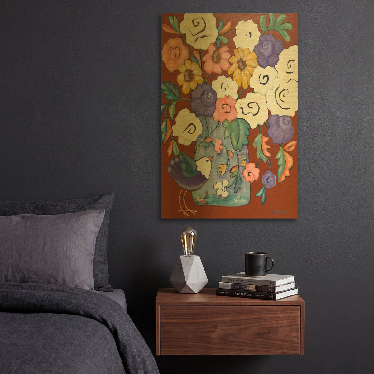 'Brightly' By Holly Wojhan Gold Metal Wall Art