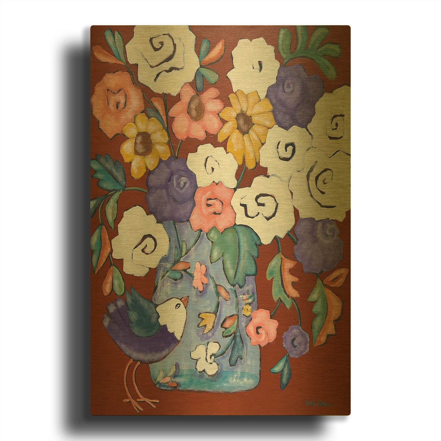 'Brightly' By Holly Wojhan Gold Metal Wall Art