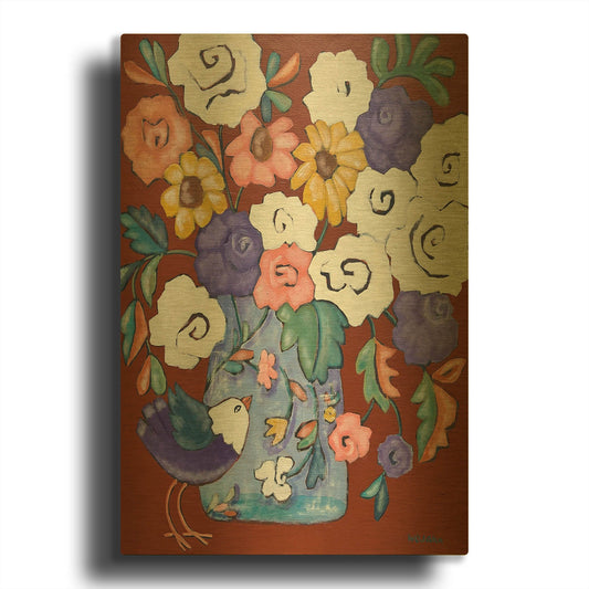 'Brightly' By Holly Wojhan Gold Metal Wall Art