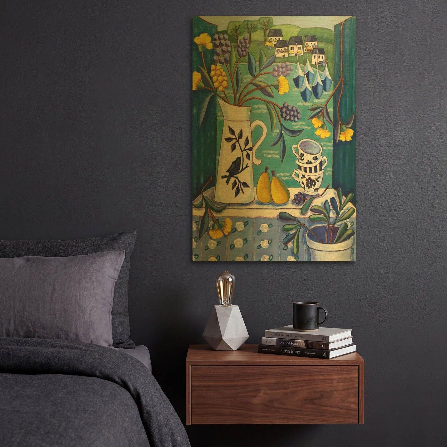 'Cottage by the Sea' By Holly Wojhan Gold Metal Wall Art