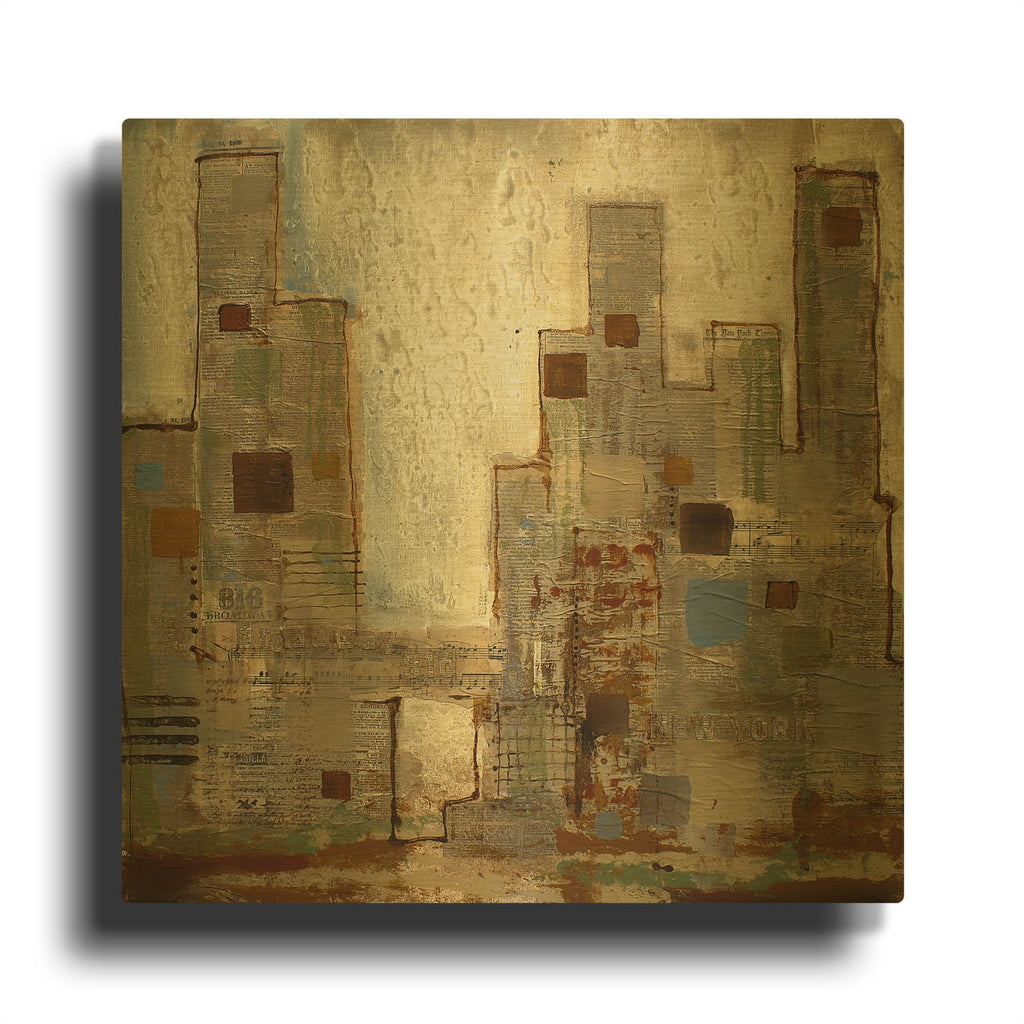 'New York' By Irena Orlov Gold Metal Wall Art