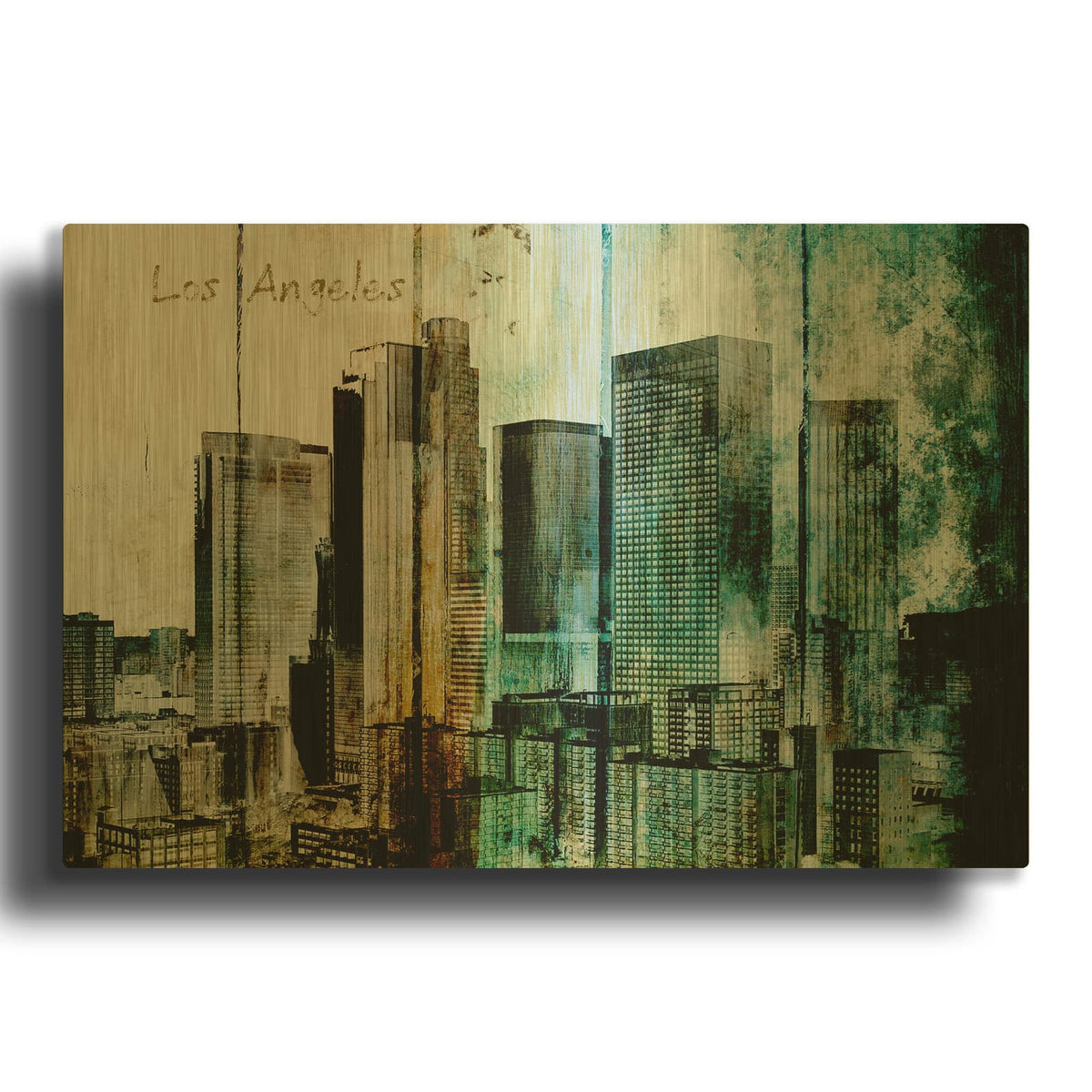 'LA DOWNTOWN' By Irena Orlov Gold Metal Wall Art