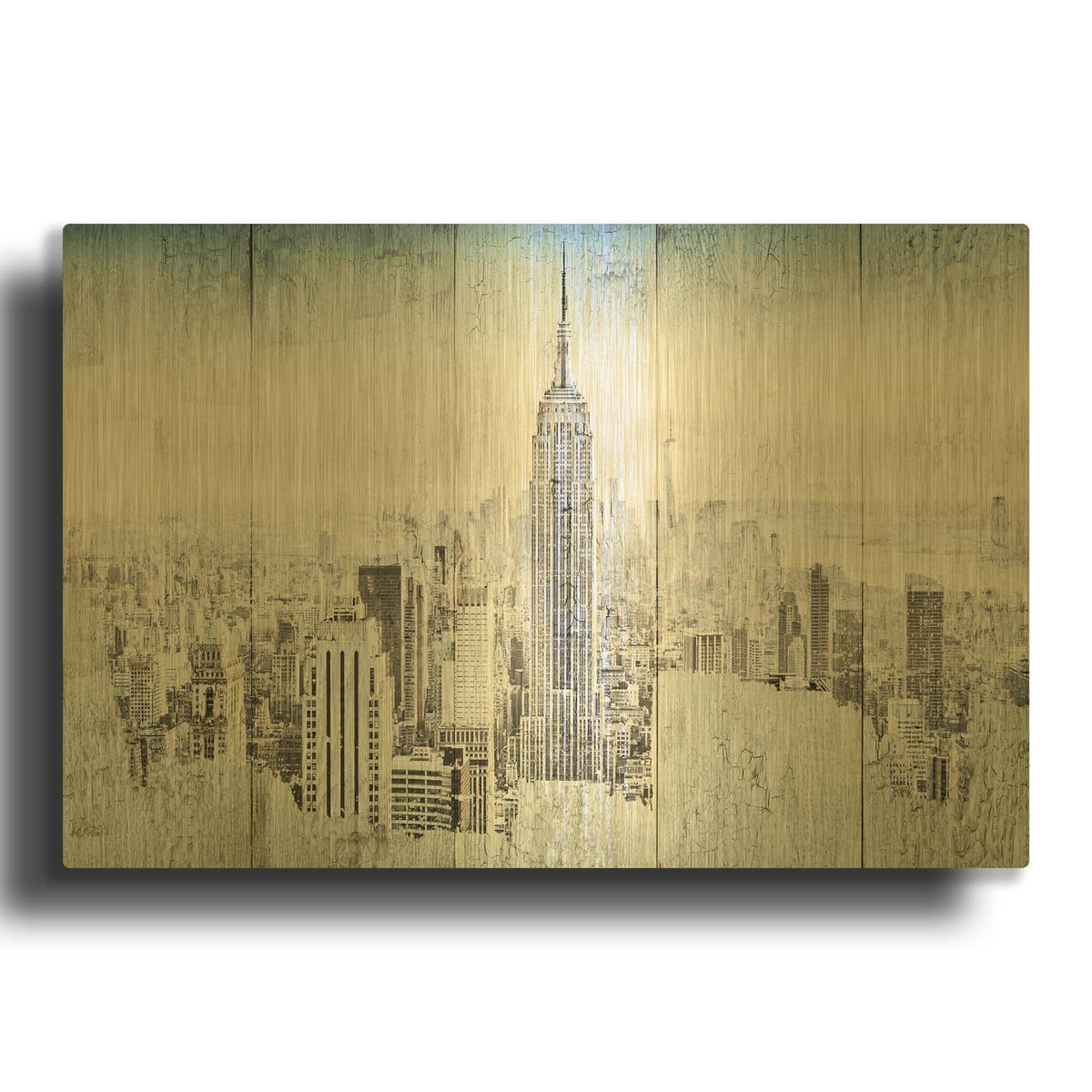'State Building' By Irena Orlov Gold Metal Wall Art