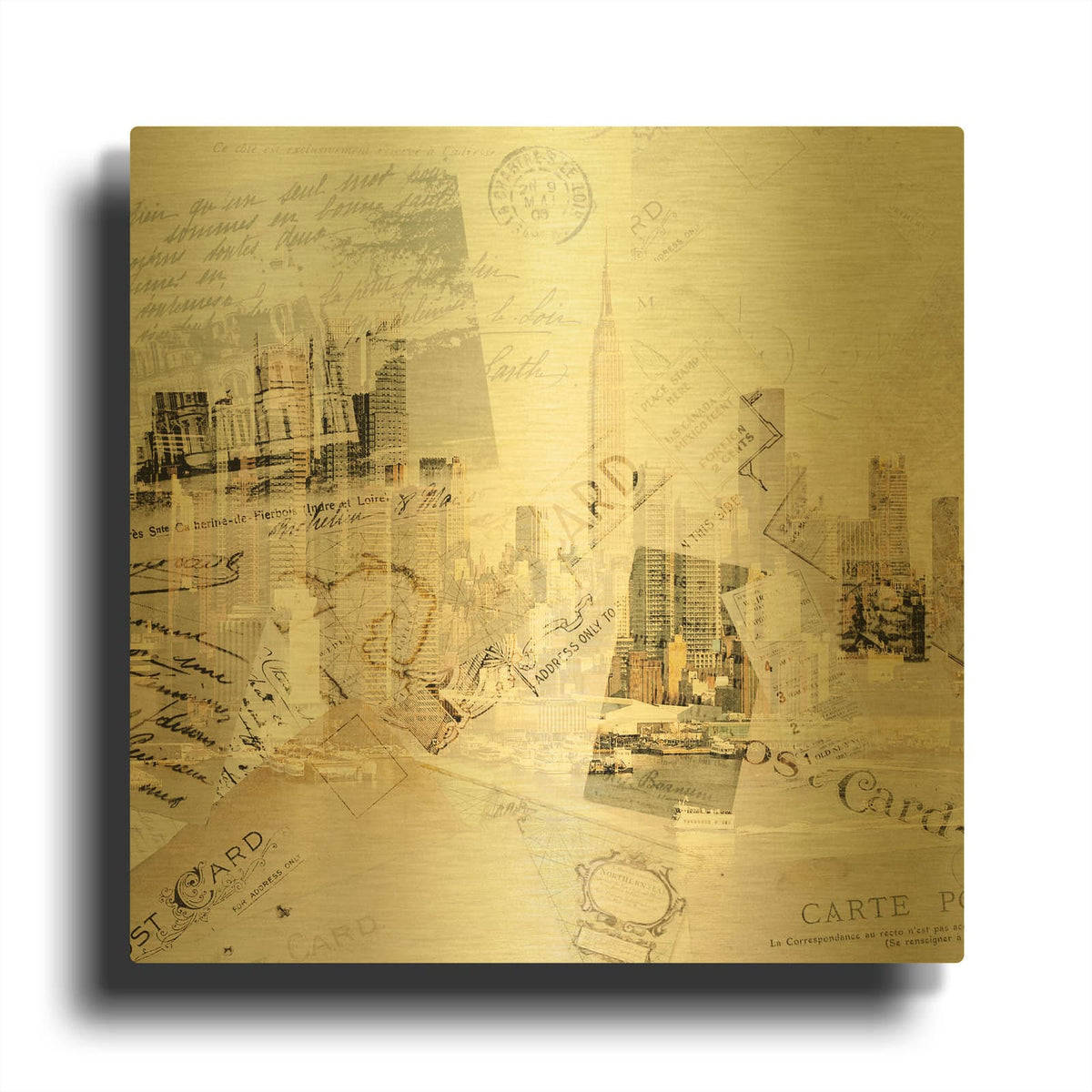 'NYC Urban Exploration 5' By Irena Orlov Gold Metal Wall Art